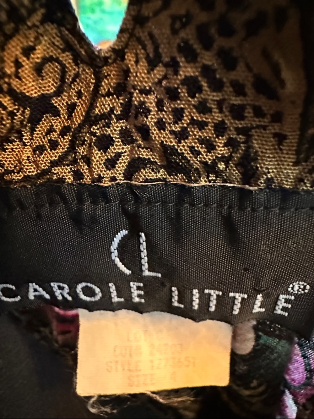 Carole Little Black and Gold Paisley Knit Top - Picture 2 of 4